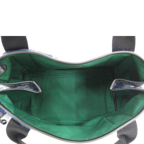 Balenciaga Navy Hippo Check Canvas Bag Black - Picture 5 of 5